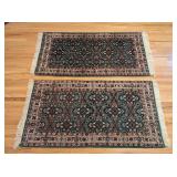 ML - Pair of 24x53 Inch Persian-Style Accent Rugs with Fringe