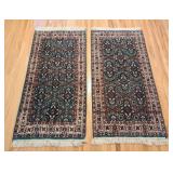 ML - Pair of 24x53 Inch Persian-Style Accent Rugs with Fringe