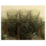 K - Vintage Anchor Hocking Milano Lido Avocado Green Glassware Set