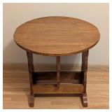 ML - Wood Drop-Leaf Side Table with Decorative Base