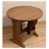 ML - Wood Drop-Leaf Side Table with Decorative Base
