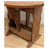 ML - Wood Drop-Leaf Side Table with Decorative Base