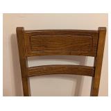 ML - Vintage Bassett Wood Dining Chair with Black Vinyl Seat