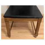 ML - Vintage Bassett Wood Dining Chair with Black Vinyl Seat