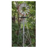 BY - Outdoor Decorative Metal Windmill, 8-9ft Tall