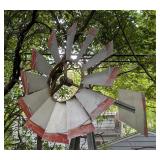 BY - Outdoor Decorative Metal Windmill, 8-9ft Tall