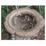 BY - Cement Birdbath with Raccoon Design