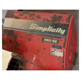 G - Simplicity 860SE Snow Blower, Works, Flat Tire