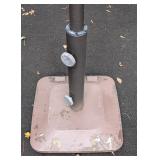 P - 8ft Brown Patio Umbrella with Weighted Stand