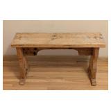 ML - Rustic Wooden Bench with Surface Wear