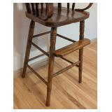 BR - Vintage Wooden High Chair with Tray