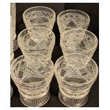 K - Set of 24 Vintage Pressed Glass Goblets and Dessert Cups