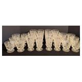 K - Set of 24 Vintage Pressed Glass Goblets and Dessert Cups