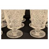 K - Set of 24 Vintage Pressed Glass Goblets and Dessert Cups