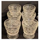 K - Set of 24 Vintage Pressed Glass Goblets and Dessert Cups