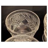 K - Set of 24 Vintage Pressed Glass Goblets and Dessert Cups