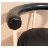 ML - Vintage Swivel Bar Stool with Black Vinyl Seat and Backrest