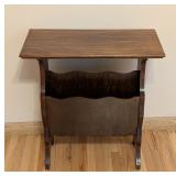 LR - Vintage Wooden Magazine Rack Table
