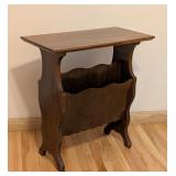 LR - Vintage Wooden Magazine Rack Table