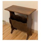 LR - Vintage Wooden Magazine Rack Table