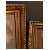 BR - Pair of Framed Religious Artwork Prints with Ornate Gold Frames