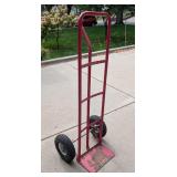 G - Used Red Steel Hand Truck with Pneumatic Tires
