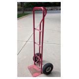 G - Used Red Steel Hand Truck with Pneumatic Tires