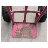 G - Used Red Steel Hand Truck with Pneumatic Tires
