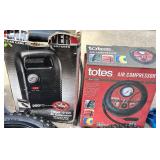 Automotive Tool and Tire Accessory Lot with Air Compressors and Jack Stands