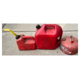 Set of 3 Gasoline Fuel Cans - Assorted Sizes and Styles