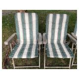 Set of 5 Folding Patio Chairs with Striped Fabric