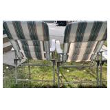 Set of 5 Folding Patio Chairs with Striped Fabric
