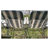 Set of 5 Folding Patio Chairs with Striped Fabric