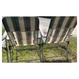 Set of 5 Folding Patio Chairs with Striped Fabric