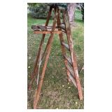 Set of 3 Wooden Step Ladders for Painting or Utility Use