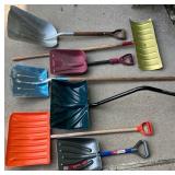 Lot of 7 Assorted Snow and Utility Shovels