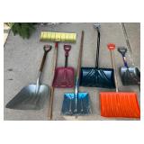 Lot of 7 Assorted Snow and Utility Shovels