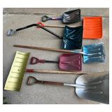 Lot of 7 Assorted Snow and Utility Shovels