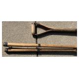 Vintage Drain Spade and Manual Post Hole Digger Set