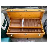 Vintage Fishing Tackle Box Collection with Reels, Lures, Cooler, and Accessories