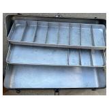 Vintage Fishing Tackle Box Collection with Reels, Lures, Cooler, and Accessories