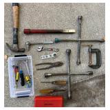 Assorted Hand Tools Lot with Tekton Impact Driver Set, Cross Wrenches, and More