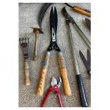 Collection of Vintage and Used Hand Garden Tools and Pruners