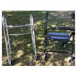 Pair of Mobility Aids: Guardian Walker and Nova Rollator Walker with Seat