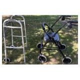 Pair of Mobility Aids: Guardian Walker and Nova Rollator Walker with Seat