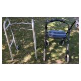 Pair of Mobility Aids: Guardian Walker and Nova Rollator Walker with Seat