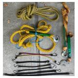 Assorted Tow Ropes, Ratchet Straps, and Bungee Cords Collection