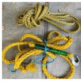 Assorted Tow Ropes, Ratchet Straps, and Bungee Cords Collection