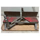 Vintage Cast Iron Miter Box Saw Guide on Wooden Base