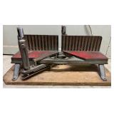 Vintage Cast Iron Miter Box Saw Guide on Wooden Base